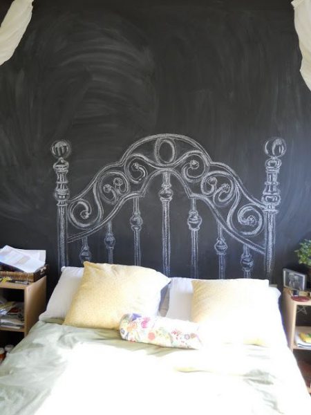 cabecera de cama pintada a mano