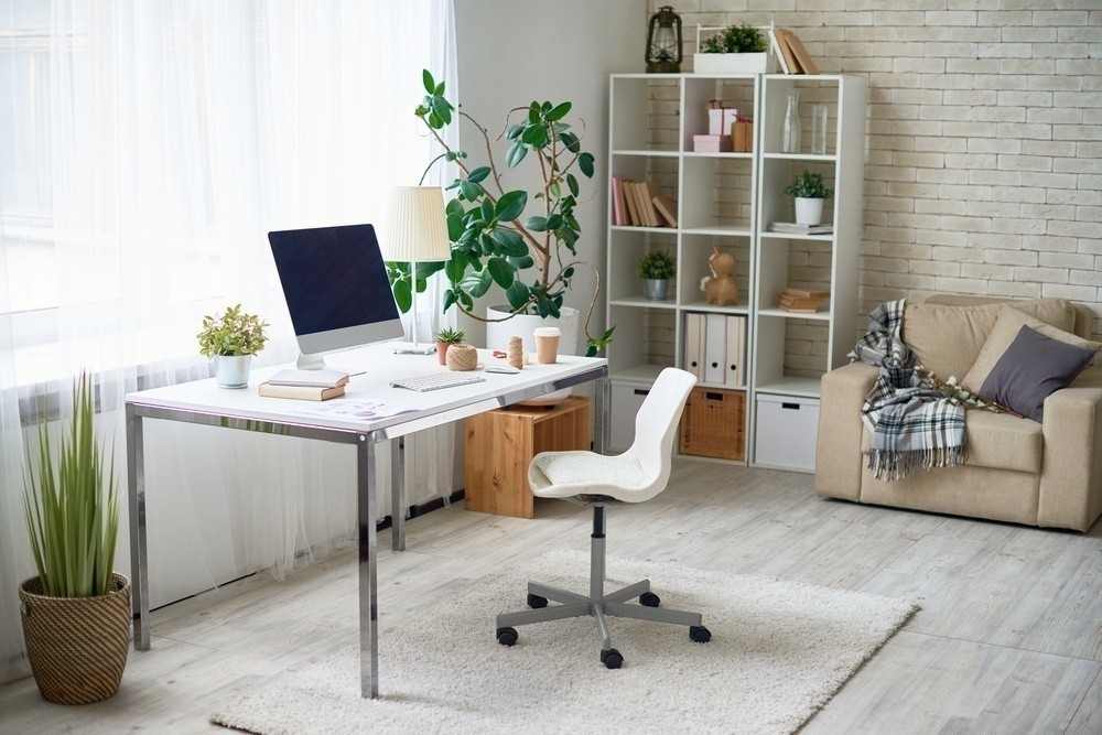 Doble larga mesa escritorio de la computadora de escritorio en casa escrit…   Escritorios de oficina en casa, Escritorio para dos personas, Decorar  oficinas en casa